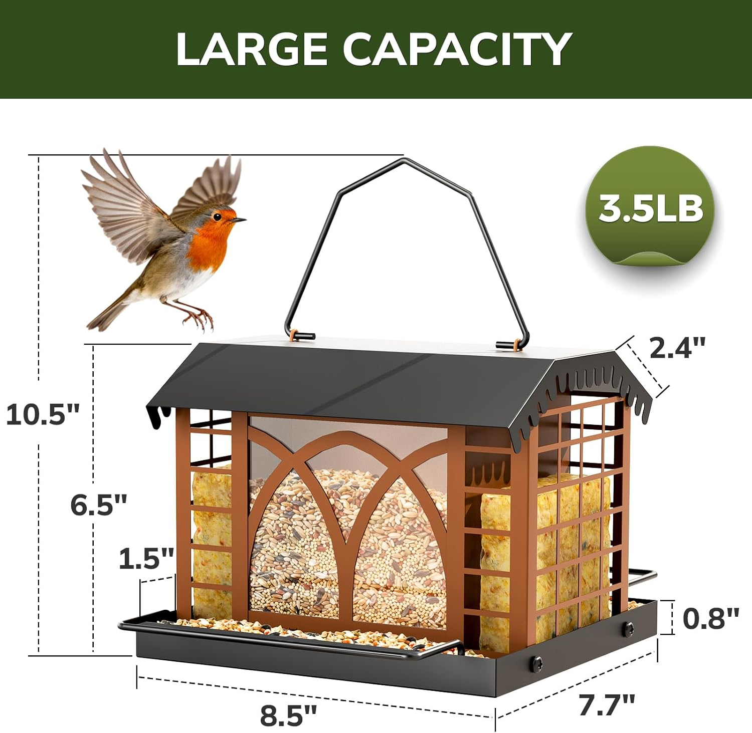 Detalle 2 de Metal Bird Feeder 3.5 lb Capacity