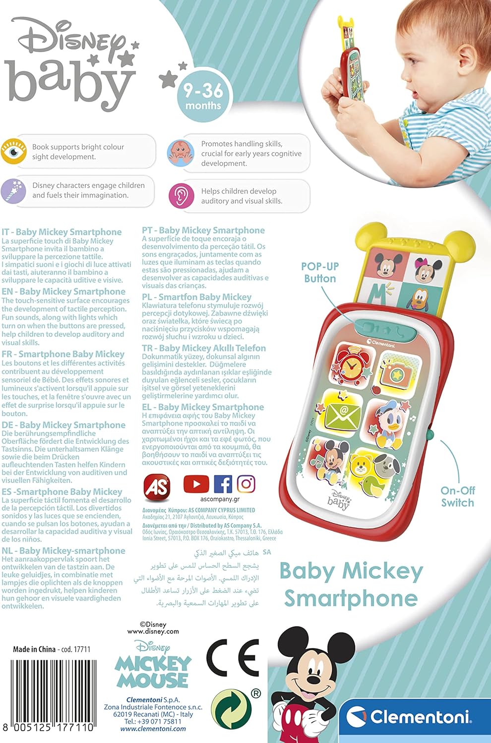Detalle 1 de Clementoni Baby Mickey juguete, 9 meses