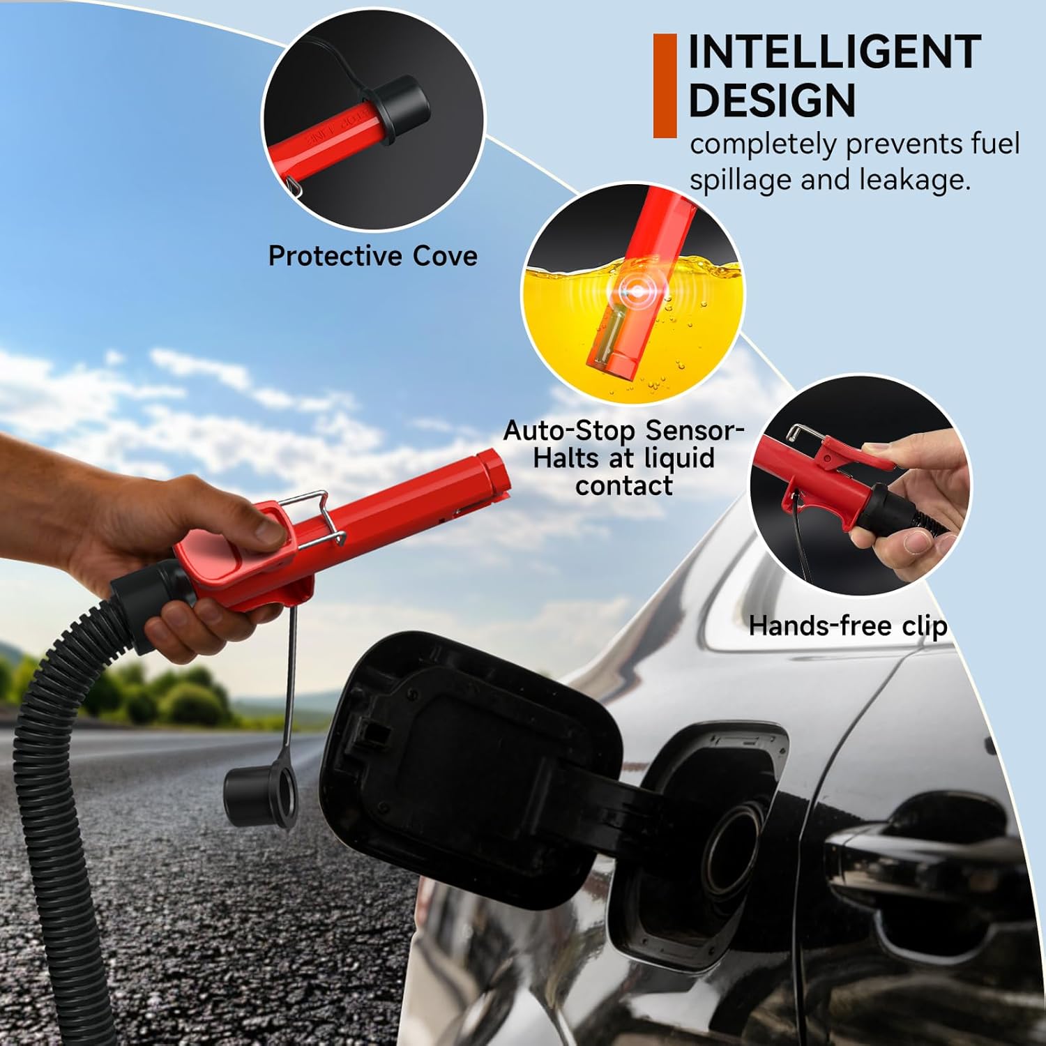 Thumbnail 3 de Automatic Fuel Transfer Pump with Auto-Stop (4.0 GPM) – Battery or USB Type-C Powered, 51'' Hose & 4 Adapters