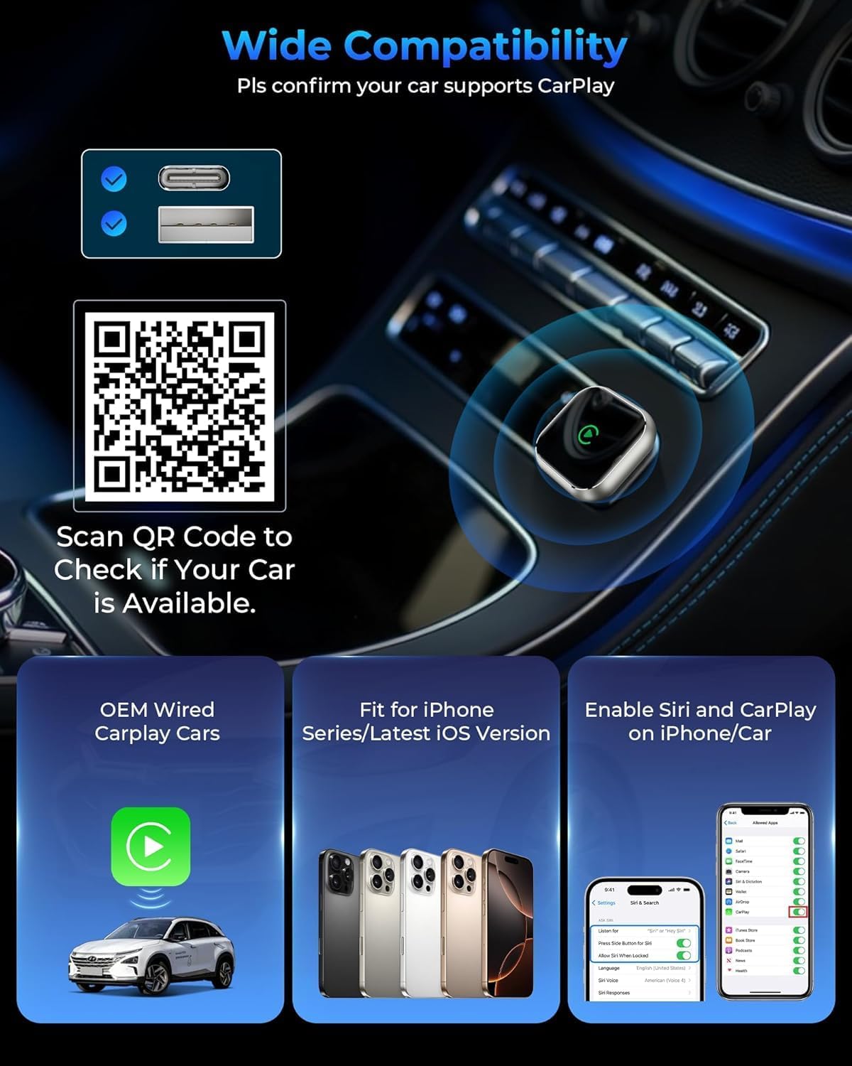 Detalle 2 de TKHIN Wireless CarPlay upgrade for iPhone