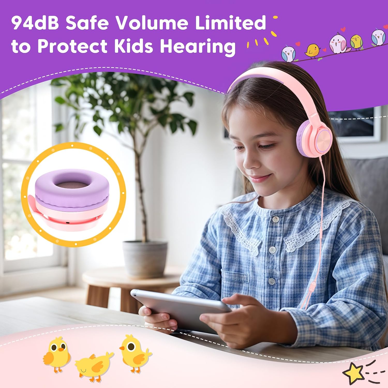 Detalle de INFURTURE CH5 Kids Headphones 94dB