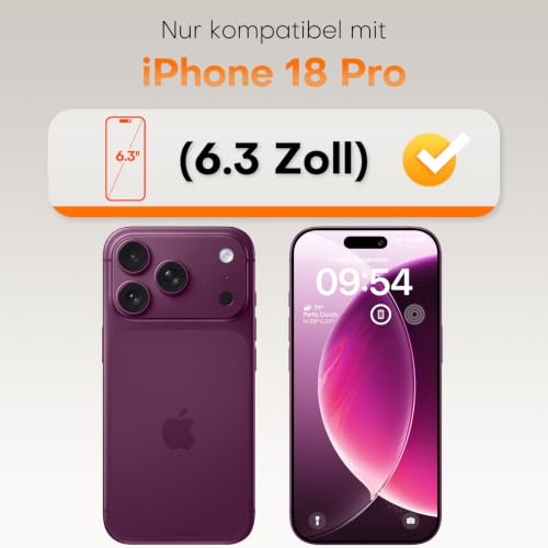 Thumbnail 1 de TOCOL Panzerglas für iPhone 18 Pro 6,3 Zoll – einfache Montage und 9H-Schutz