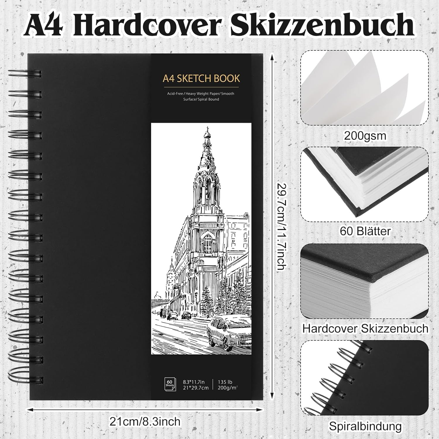 Thumbnail 1 de Skizzenbuch A4 200 g/m² 📒