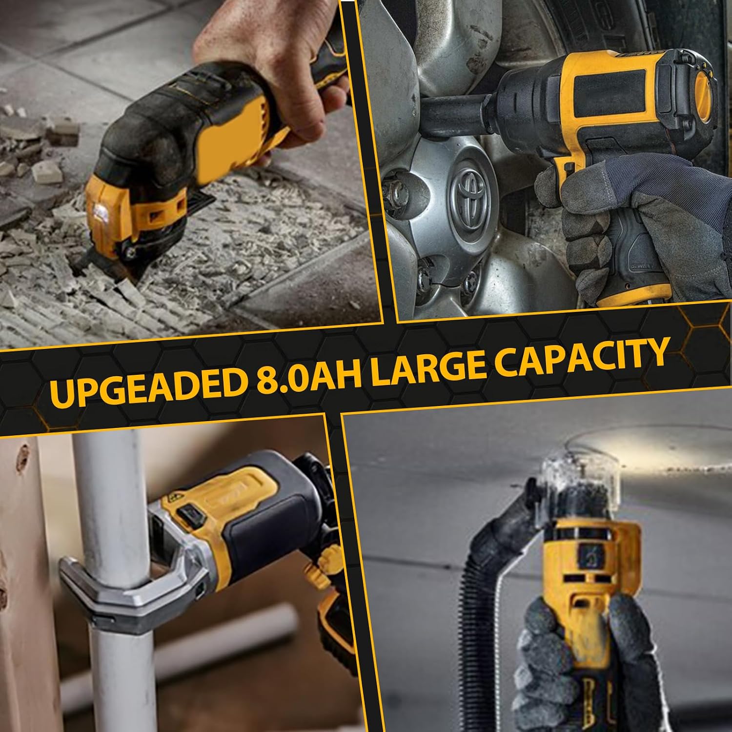Thumbnail 6 de 2Pack 8.0Ah 18V Li-ion Replacement Batteries for DeWalt (DCB-series) Compatible with Dewalt Cordless Tools