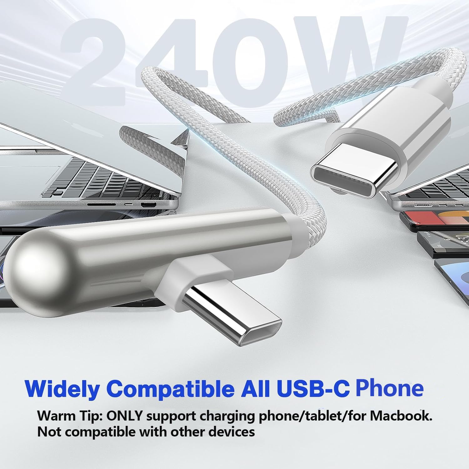 Detalle de ACAGET USB C to USB C Cable 240W 3m