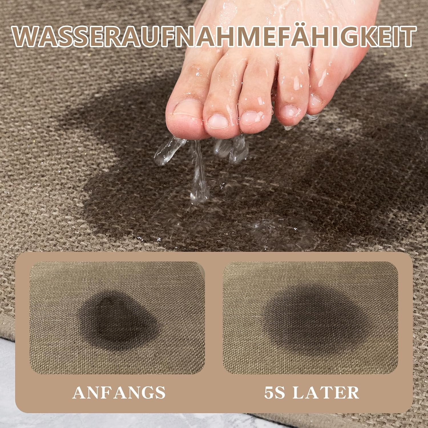 Thumbnail 2 de chakme Badematte 43x81 cm rutschfest Braun