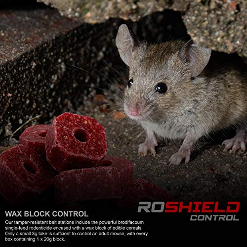 Thumbnail 1 de ROSHIELD 5 Pre-Baited Mouse Poisoning Bait Box Kit | Single Feed Mice Killer | UK Made