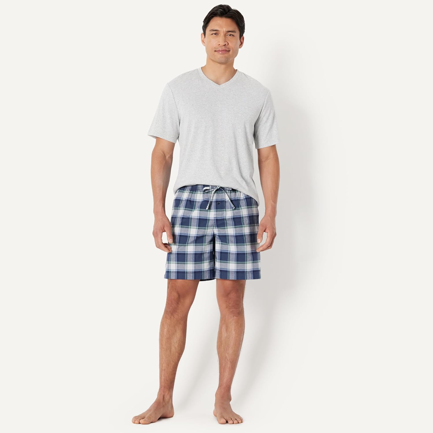 Thumbnail 4 de Amazon Essentials Herren-Pyjama-Set aus Baumwoll-Stretch-Popeline (T-Shirt & Relaxed-Fit-Shorts)