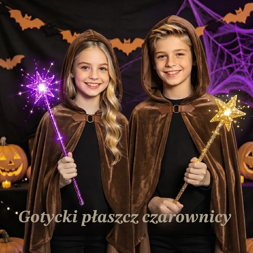 Detalle 2 de BSBUY 5158758 – gotycka peleryna z kapturem, 90 cm, 100% poliester