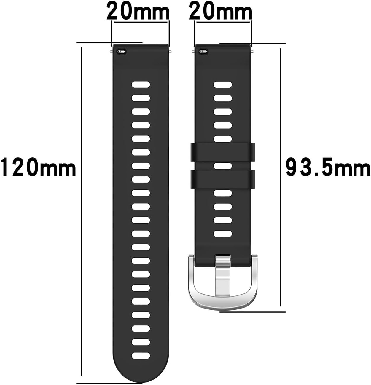 Thumbnail 5 de HOMTERN 20mm Silicone Replacement Watch Straps (20mm width) for Amazfit & select Samsung Galaxy models