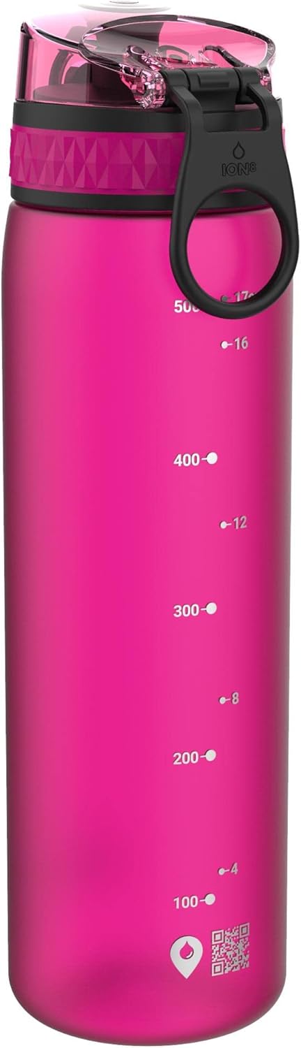 Thumbnail 4 de Ion8 Borraccia a Prova di Perdite 500 ml – Rosa, facile da aprire, lavabile in lavastoviglie, senza BPA