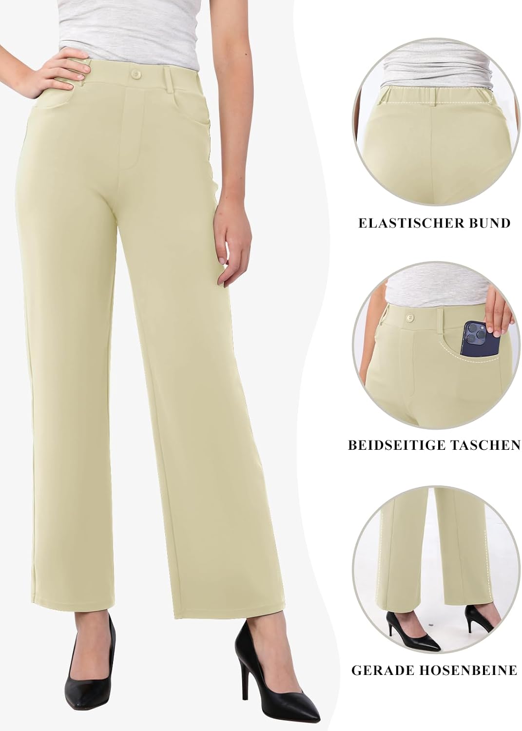 Detalle 2 de Pantalon stretch taille haute Glacspyg