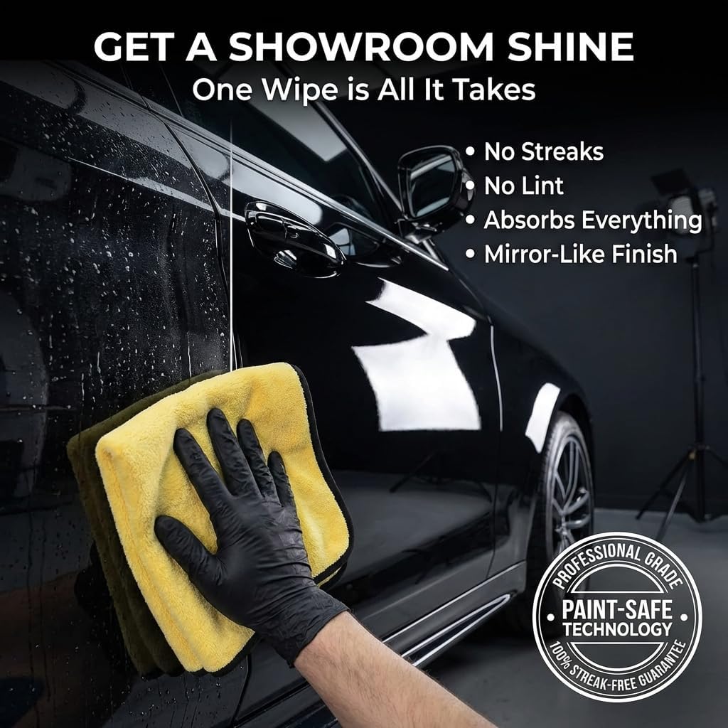 Thumbnail 2 de Microfiber Towels for Cars (15.7" x 15.7") Professional Grade Drying Towel Set, Pack of 3