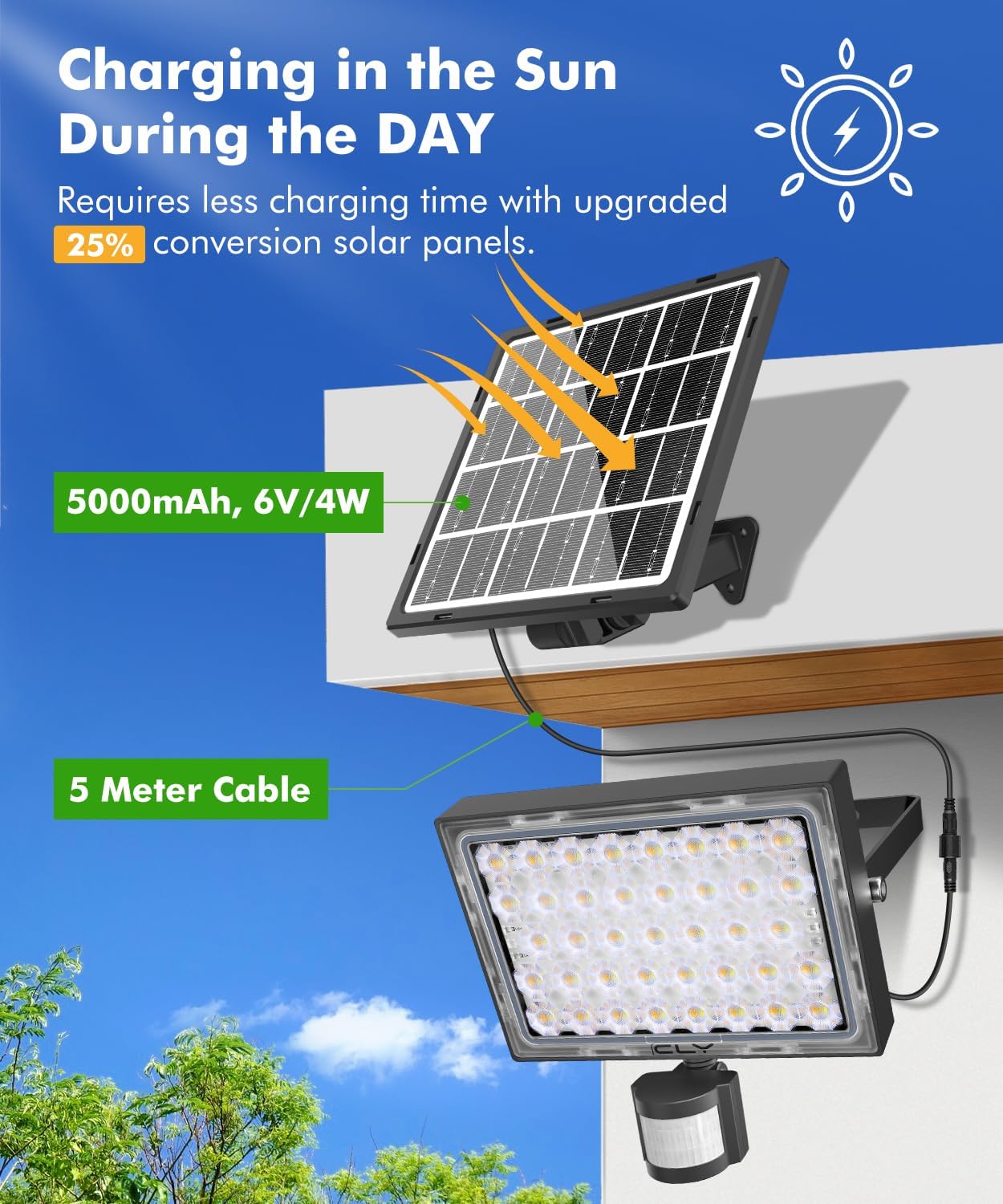 Detalle 2 de CLY Foco Led Solar Exterior 30W 2600LM