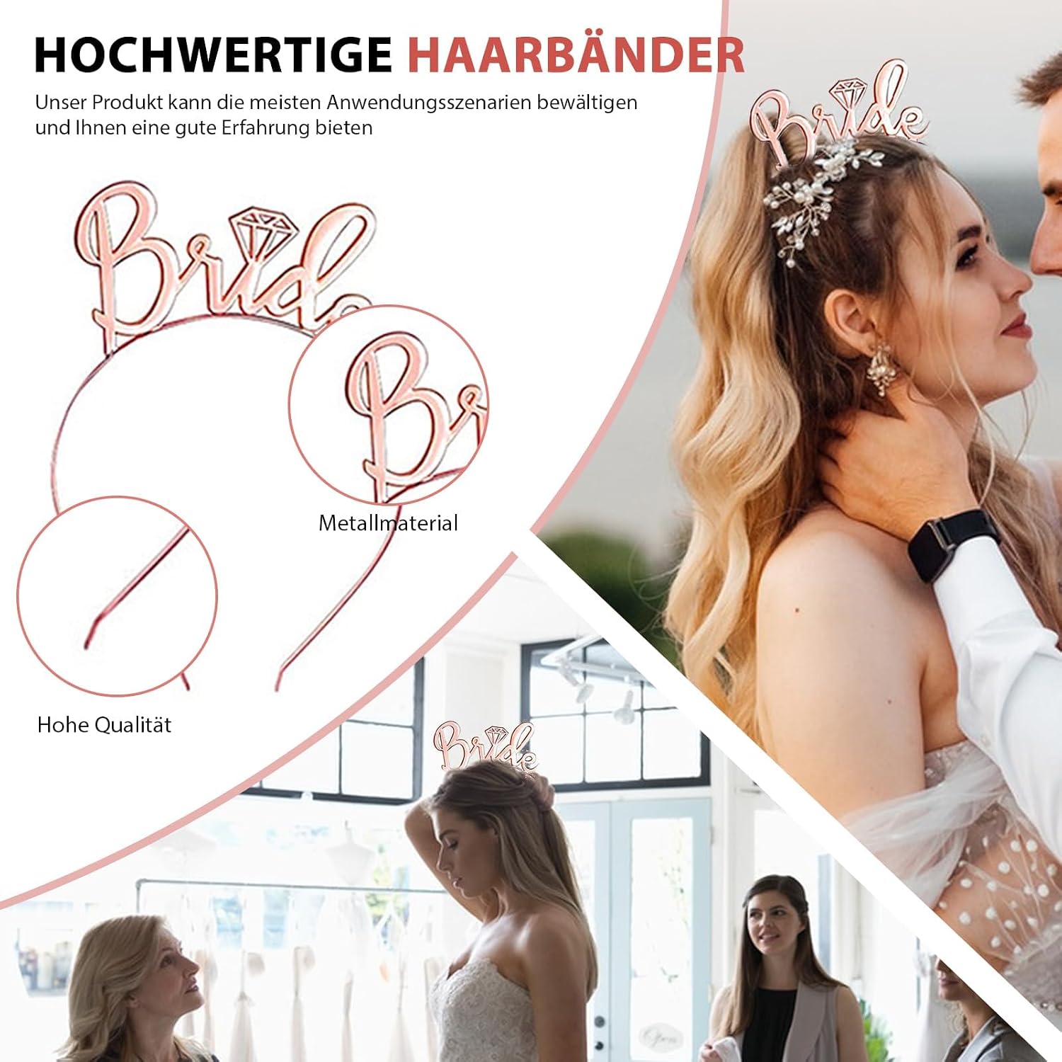Detalle 2 de HOSPAOP Bride to Be-sjerp- en sluierset met diadeem, bril en teamaccessoires