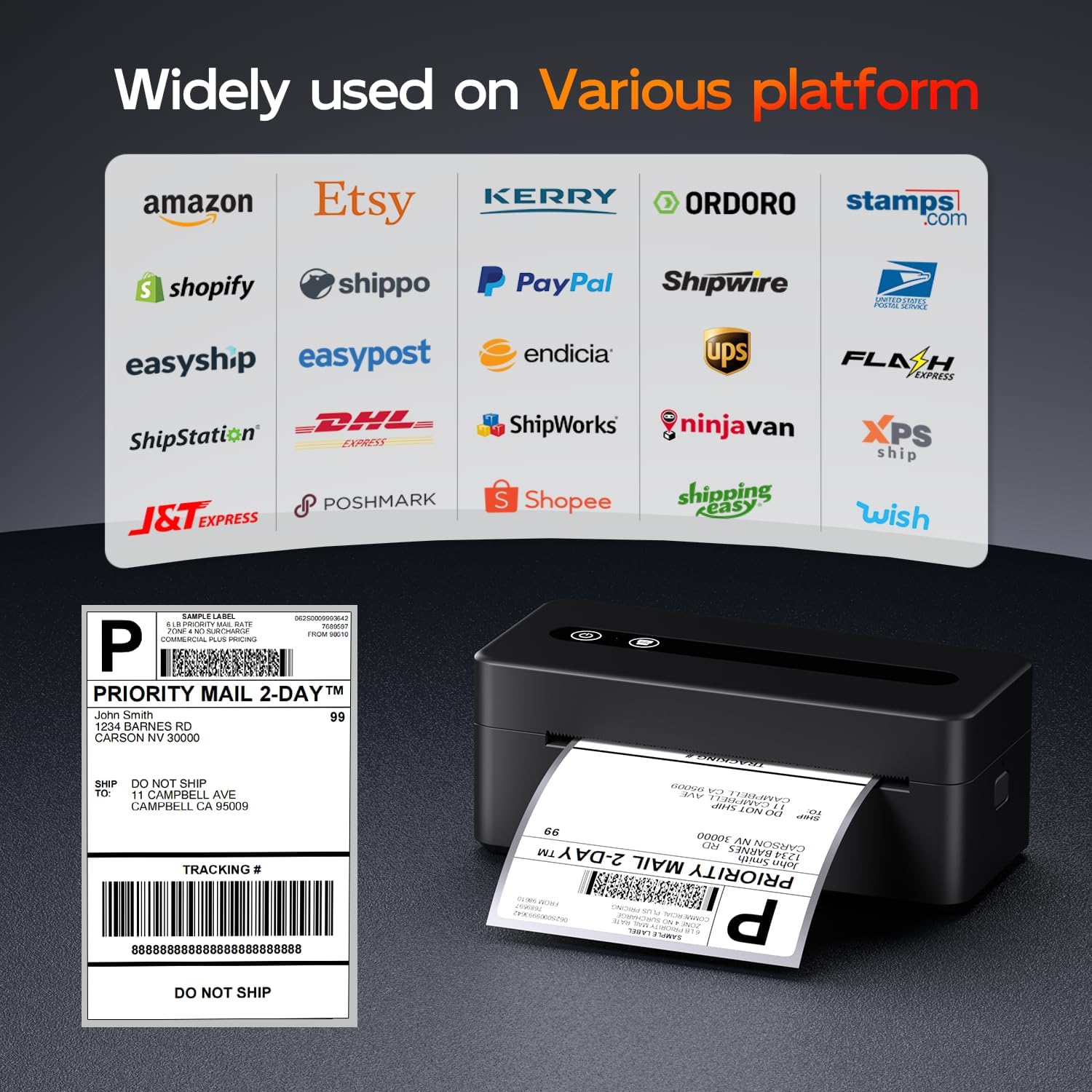 Detalle de TATTMUSE Shipping Label Printer 4x6 (2411BT) – Bluetooth Thermal Label Printer for UK Small Businesses