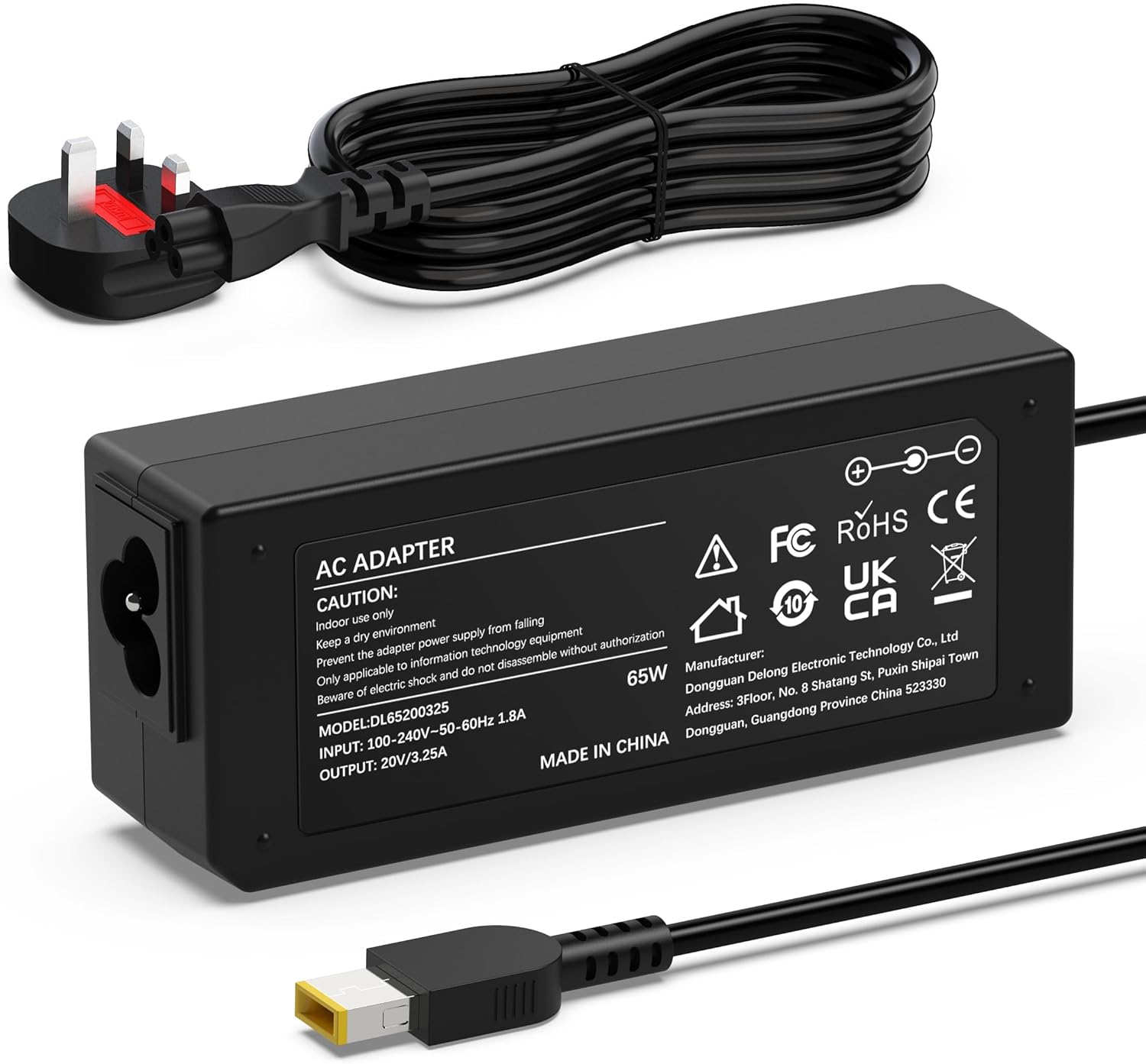 Detalle de 65W Lenovo ThinkPad Charger for T470/T460/T570 and More — ADLX65NLC2A/ADLX65NCC3A