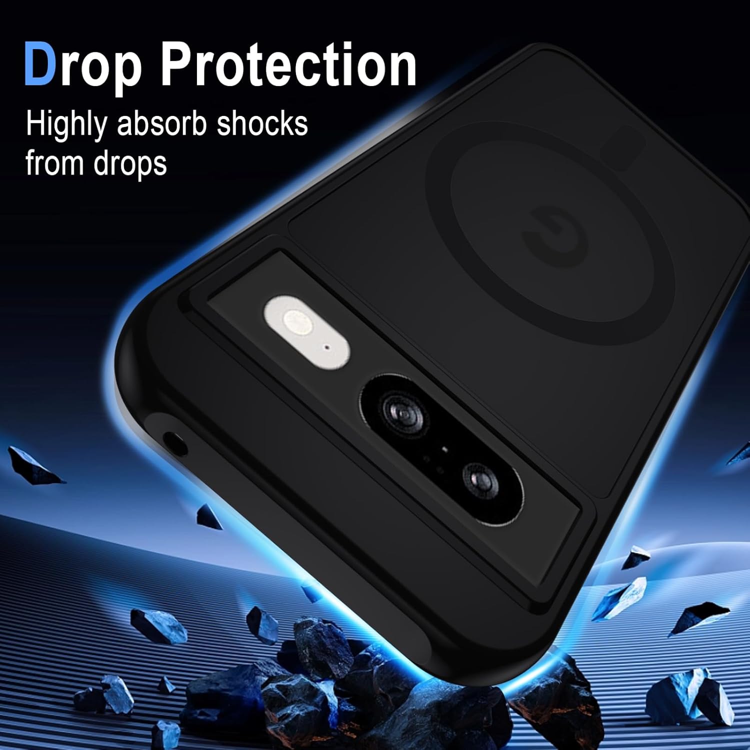Thumbnail 3 de XTCASE Coque magnétique pour Google Pixel 8 — Étui arrière translucide noir, protection anti-rayures