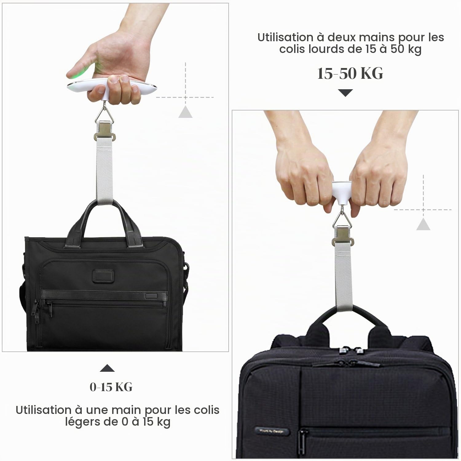 Detalle 2 de MYCARBON Pèse Bagages Max 50Kg/110Lb Argent – Balance électronique précise et portable
