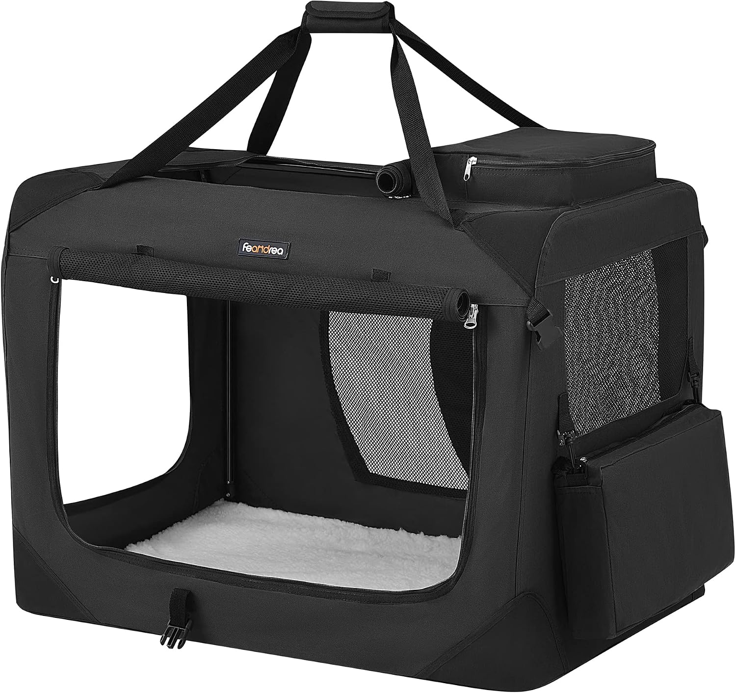 Detalle de FEANDREA Trasportino per cani pieghevole taglia XL PDC80H, 81 x 58 x 58 cm, nero