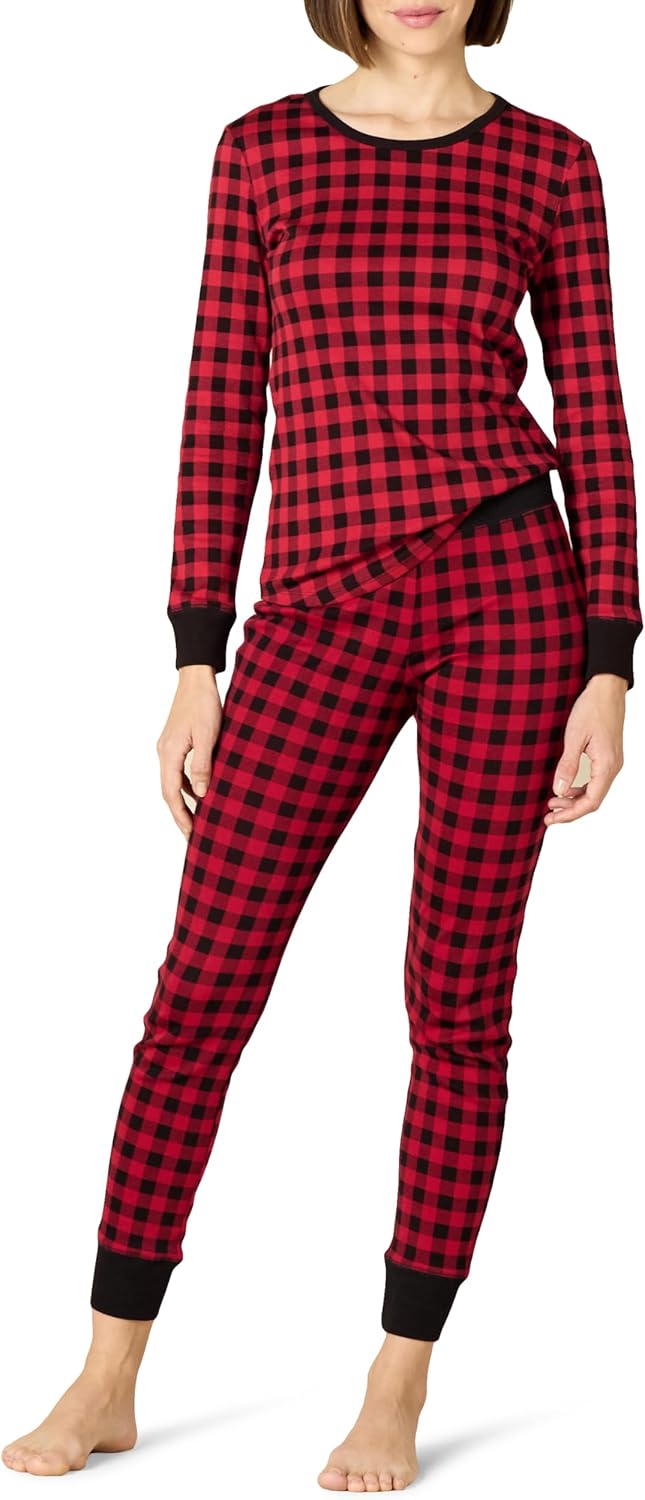 Thumbnail 5 de Amazon Essentials Damen-Pyjama-Set aus Baumwolle – anschmiegsamer Slim Fit (auch in Übergrößen)