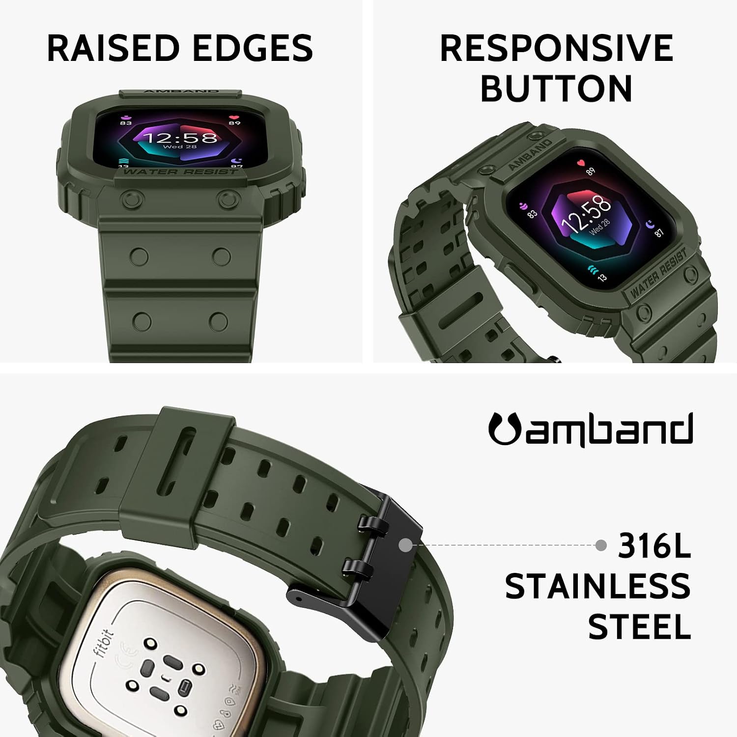 Detalle de amBand Protective Case for Fitbit Versa Series 🤖