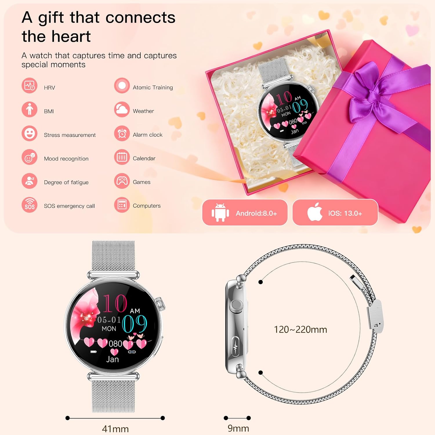 Thumbnail 6 de 2026 AI-GPT Smartwatch for Women with ECG and Health Tracking