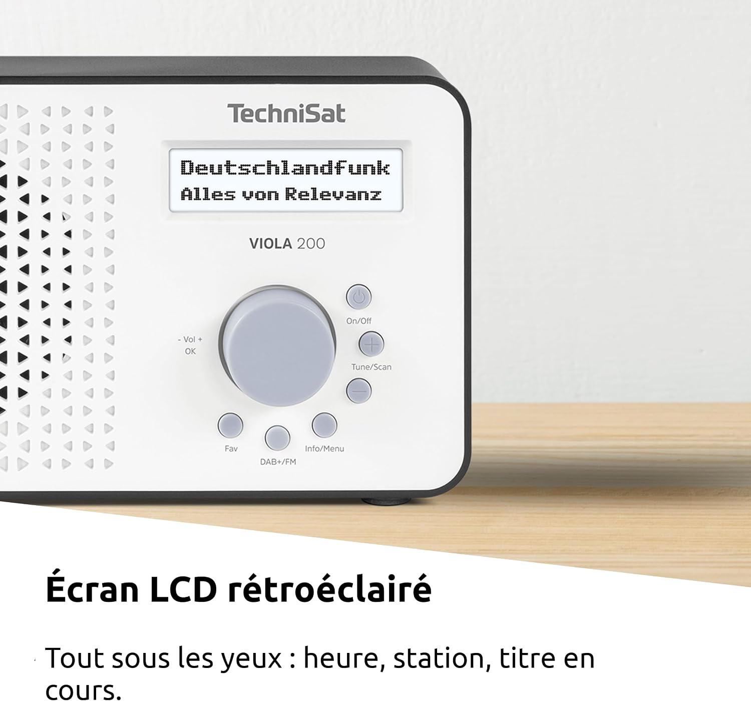 Detalle de TechniSat Viola 200 – Radio DAB+/FM portable avec écran LCD blanc