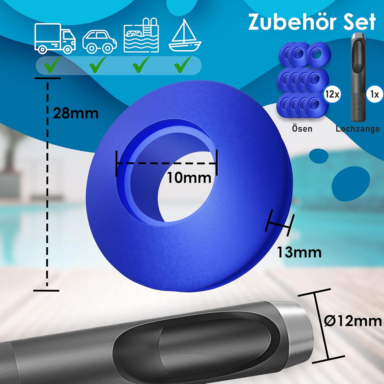 Thumbnail 4 de KESSER® Lona Solar para Piscina Redonda Ø 244cm ☀