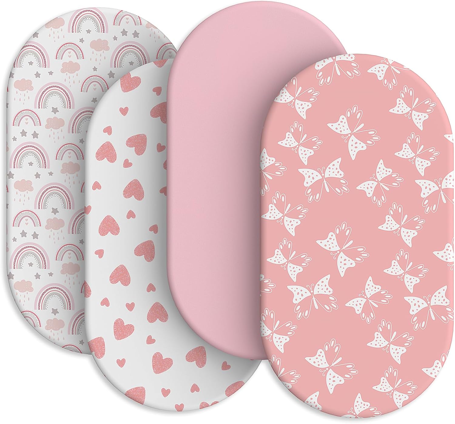 Detalle de IOCCLH 4-Pack Bassinet Sheets, 32 x 16 Inches, Stretch Knit Fabric
