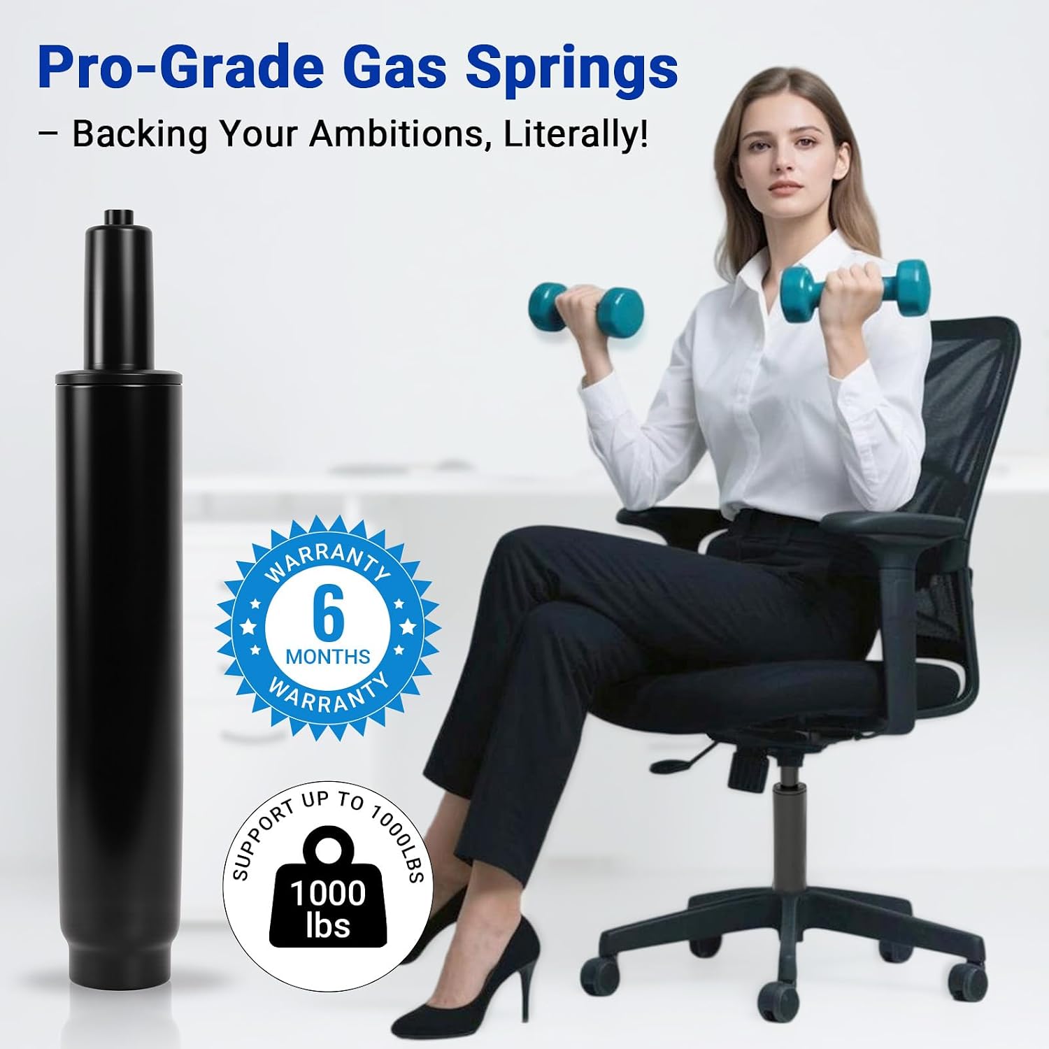 Thumbnail 3 de Rythalix RX-GAS-LIFT-S100-15-BLACK-CA-v1 Chair Cylinder, Top-Activated