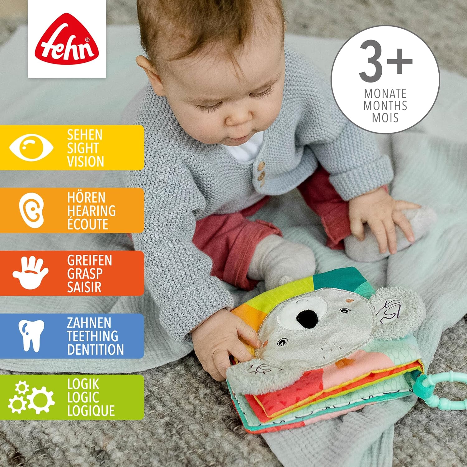 Detalle 2 de Fehn Livre en tissu Koala – éveil sensoriel et jeu doux pour bébé