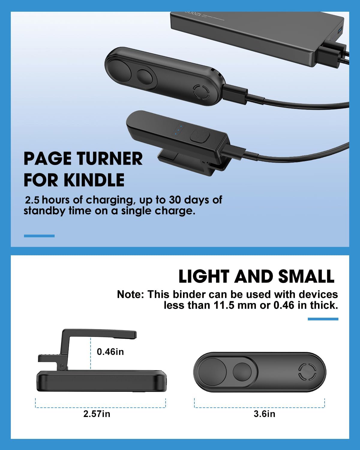Thumbnail 4 de GEKVIVE RF Remote Control Page Turner for Kindle Paperwhite Scribe & Tablets (Black)