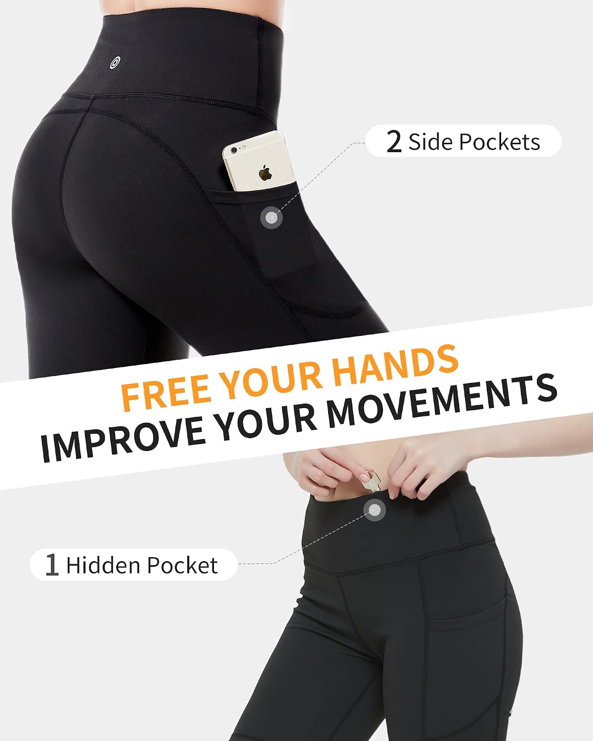 Detalle de CAMBIVO Women's Cycling Shorts with Pockets and High Waist
