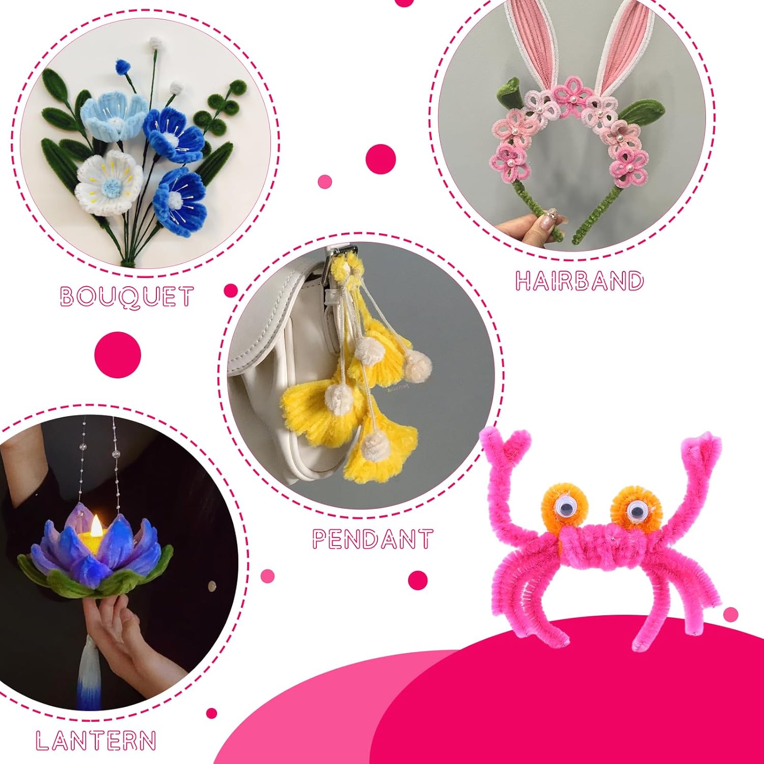 Thumbnail 6 de ZXIIXZ 100Pcs Pipe Cleaners for Roses and Craft Projects