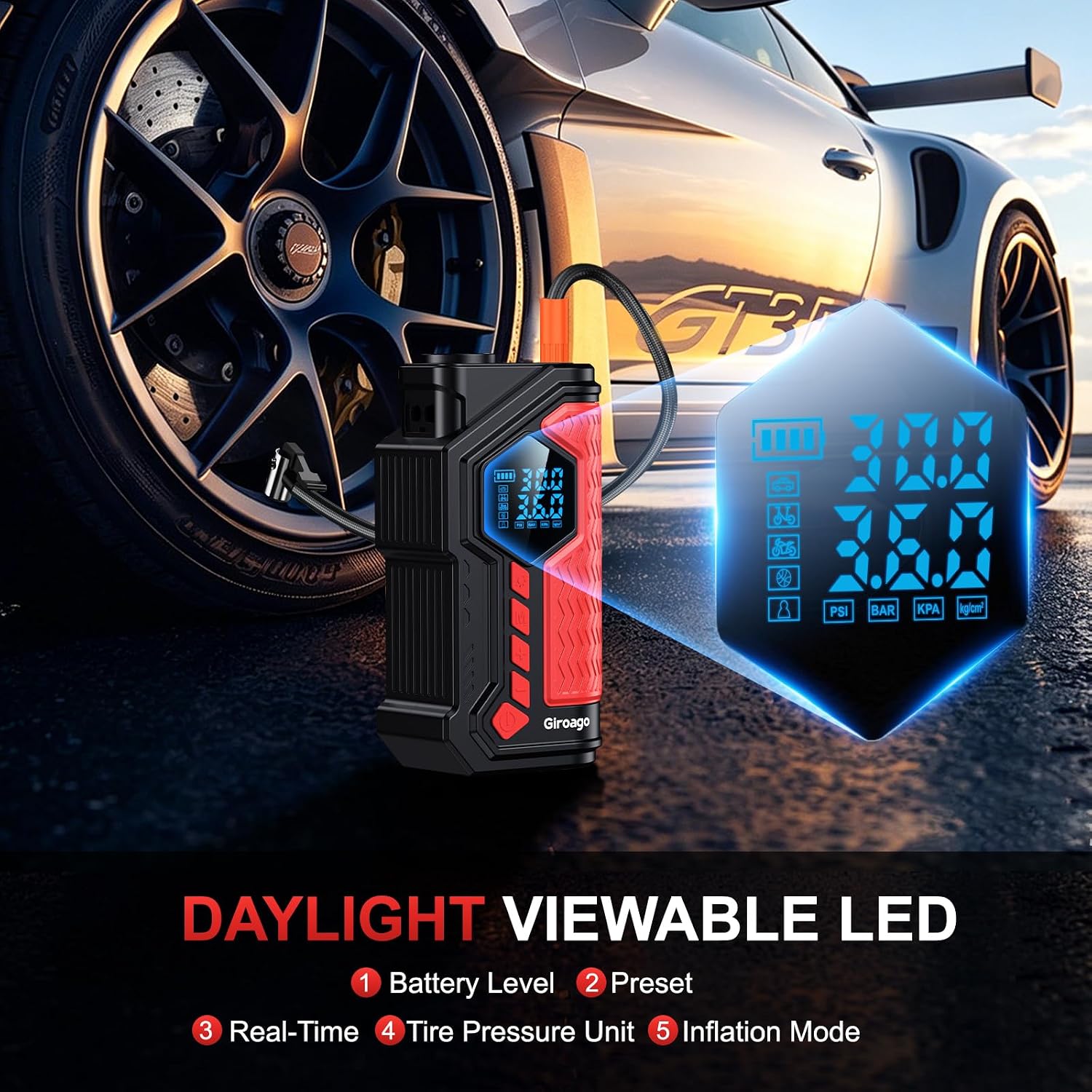Thumbnail 3 de Giroago Jump Starter with 150 PSI Air Compressor
