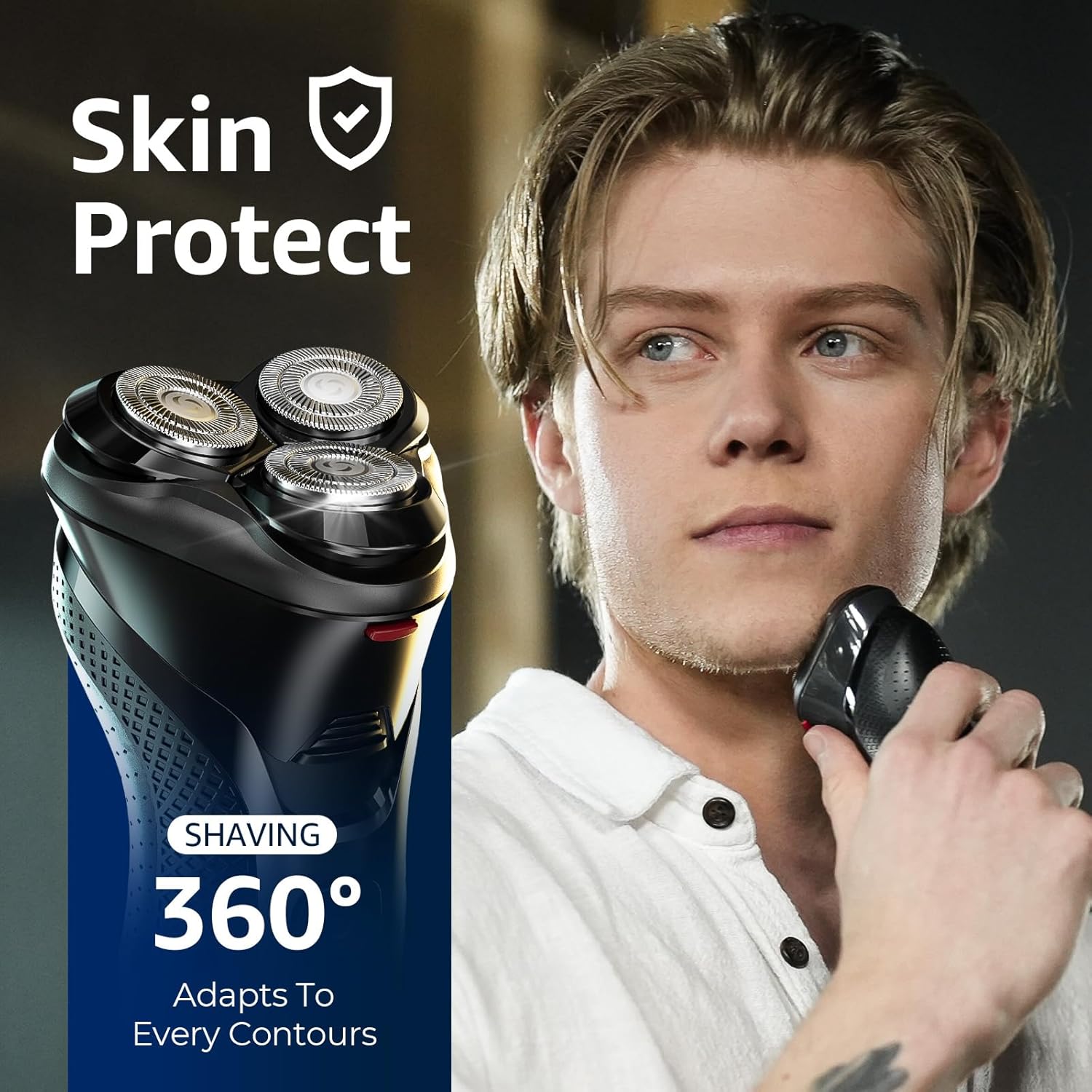 Detalle de Rechargeable Electric Razor for Men: 3-in-1 Shaver with IPX7 Waterproof and USB Charging