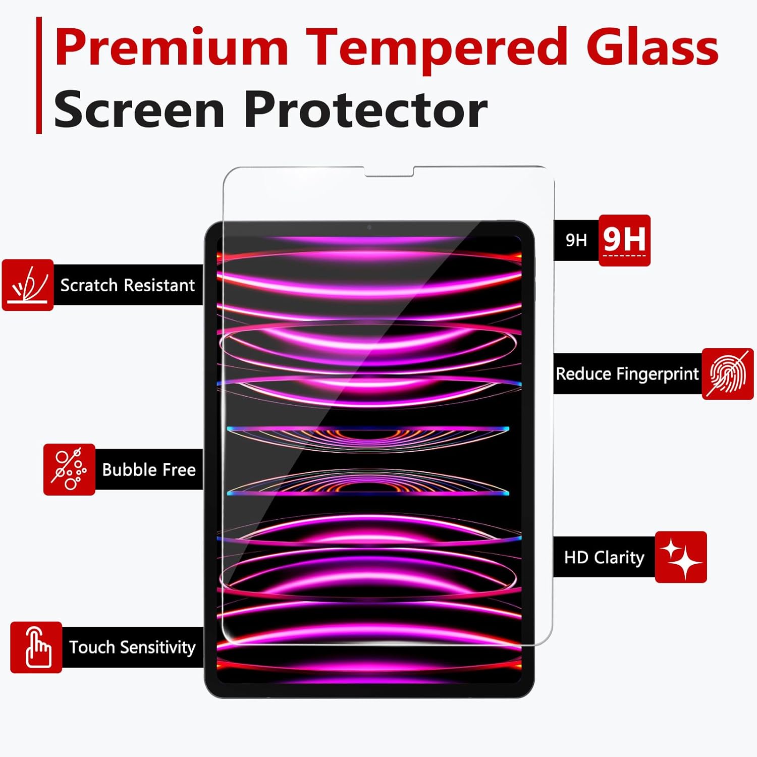 Thumbnail 2 de BERSEM Protector Pantalla Cristal Templado para iPad Pro 11" & Air 10.9"