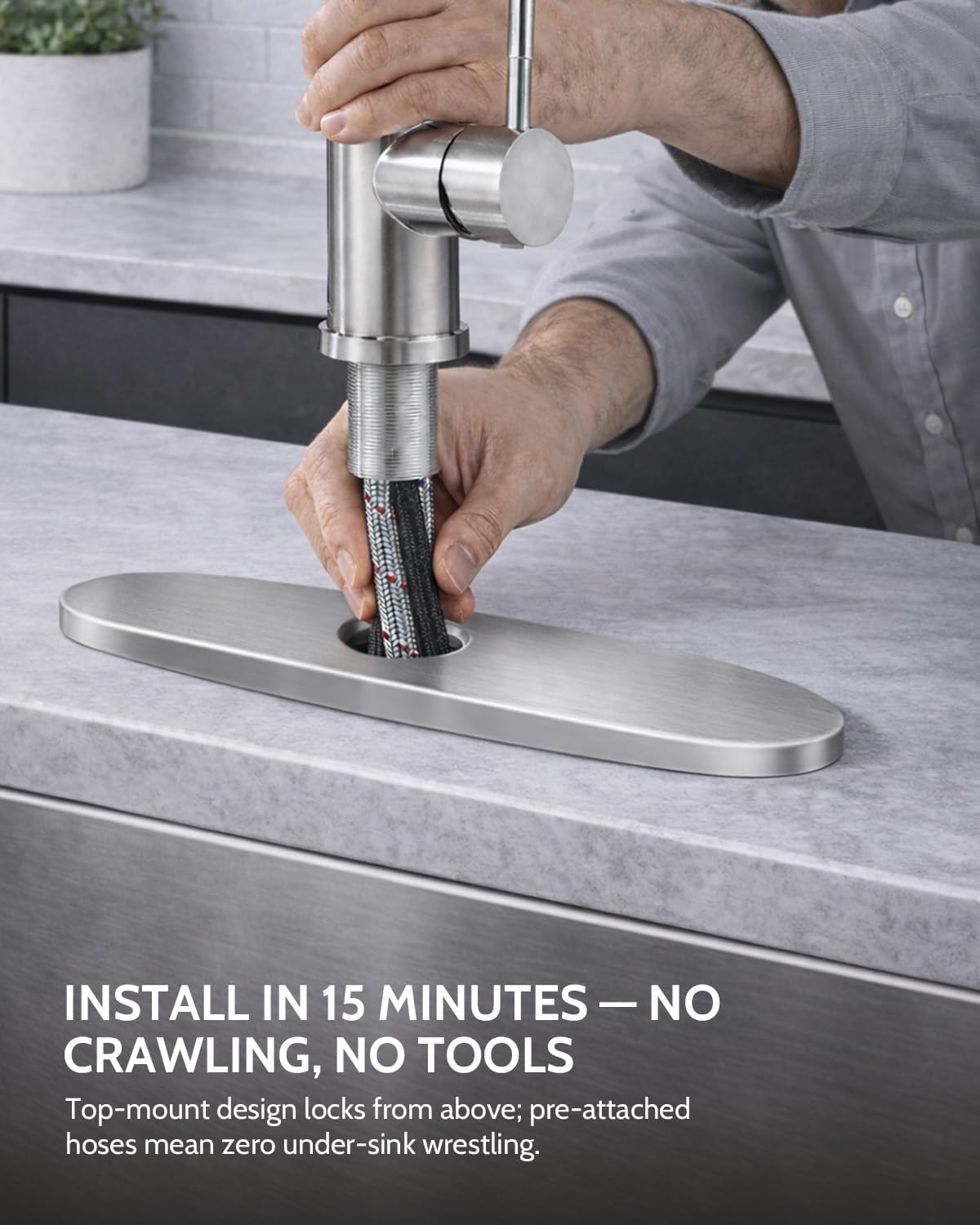 Thumbnail 6 de LUFEIDRA Kitchen Faucet, Brushed Nickel