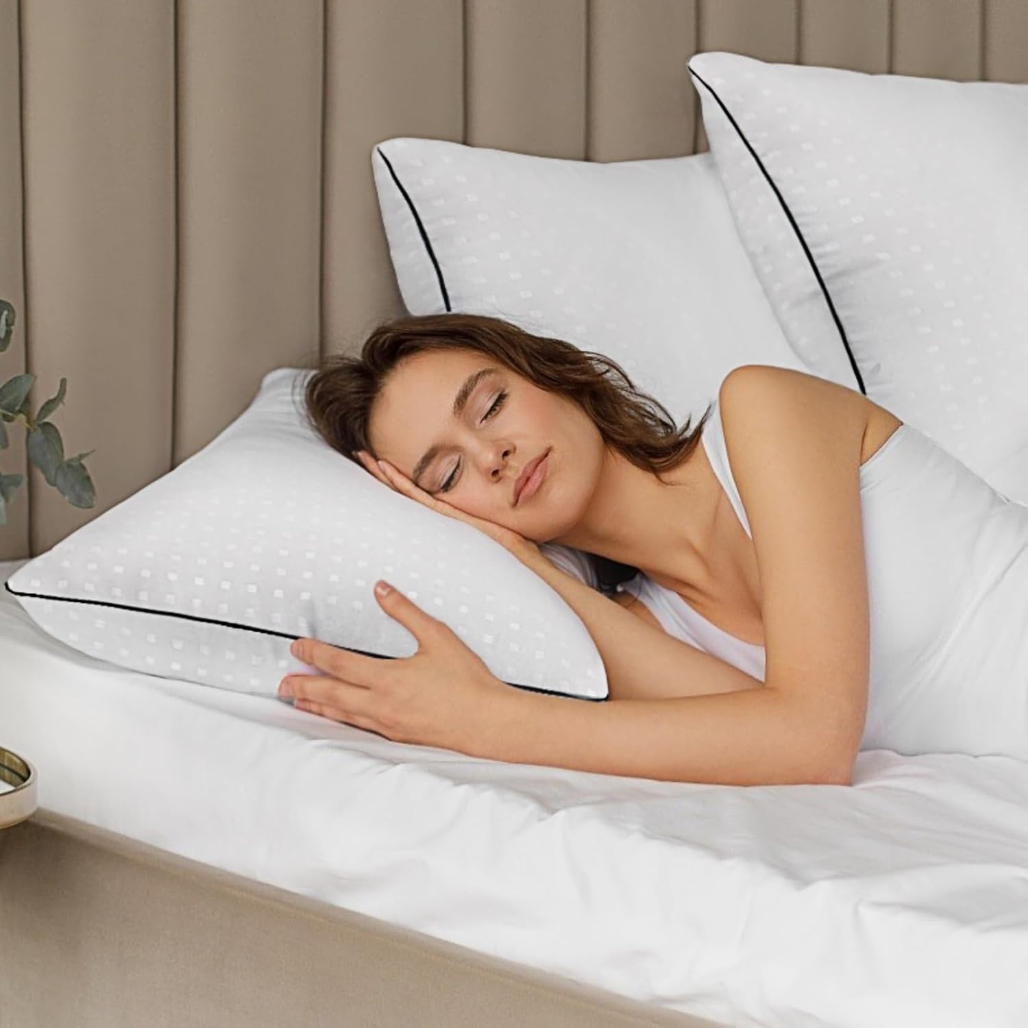 Thumbnail 2 de Higoom Standard Size Bed Pillows (4-Pack) Faux Down Microfiber Luxury Hotel Pillows