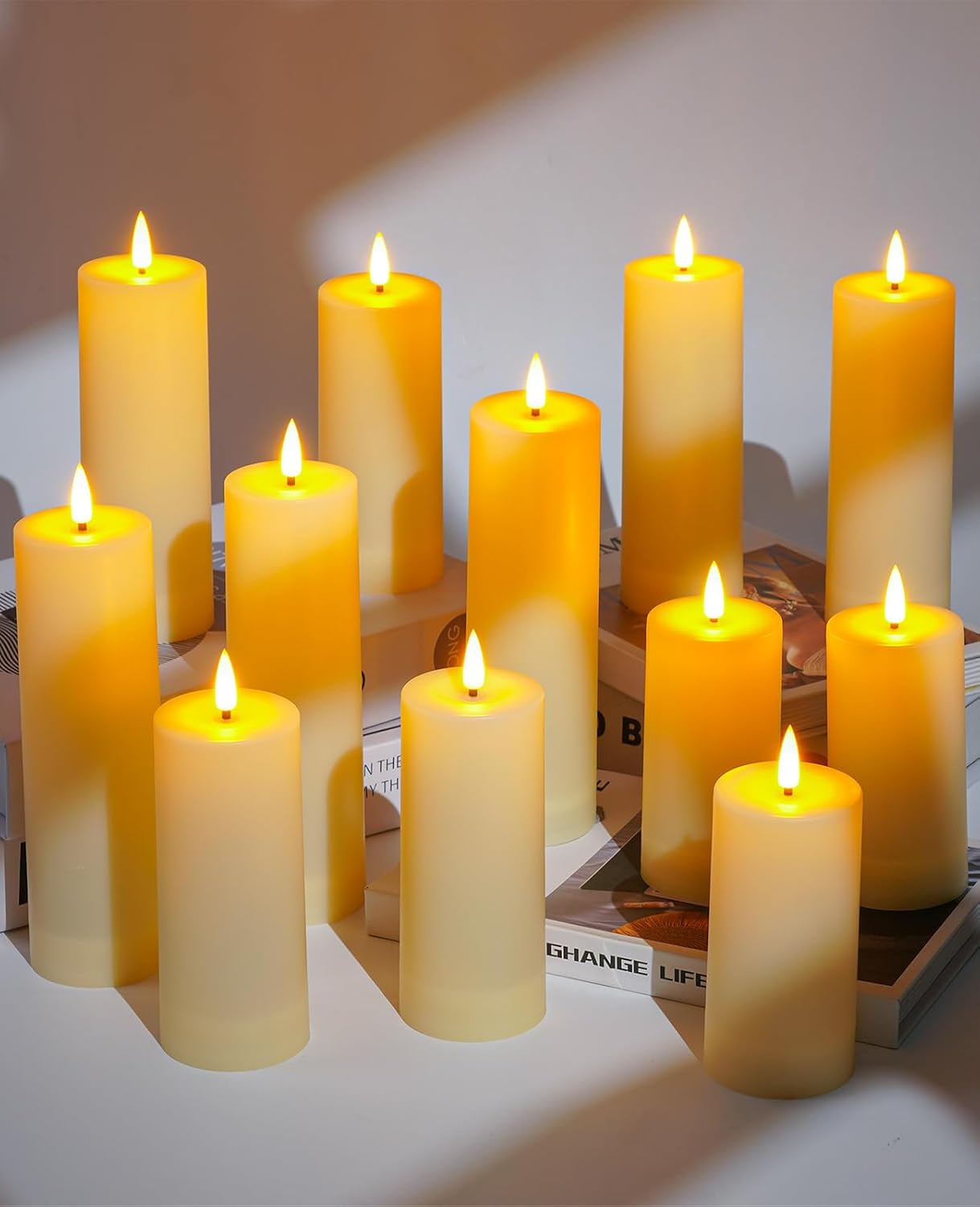 Thumbnail 4 de Fanzir wasserdichte LED-Kerzen mit Fernbedienung & Timer (batteriebetrieben), 12er-Set