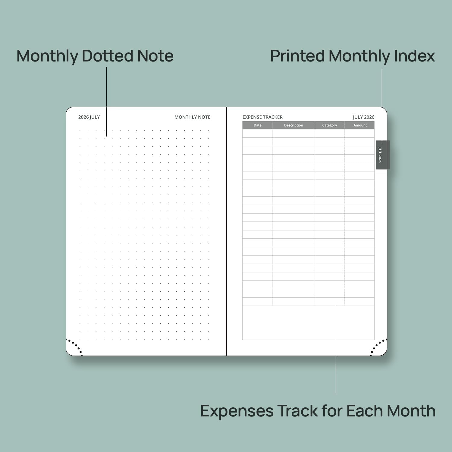 Thumbnail 3 de POPRUN 2026–2027 Pocket Monthly Planner, 18-Month Calendar, Night Sky Blue