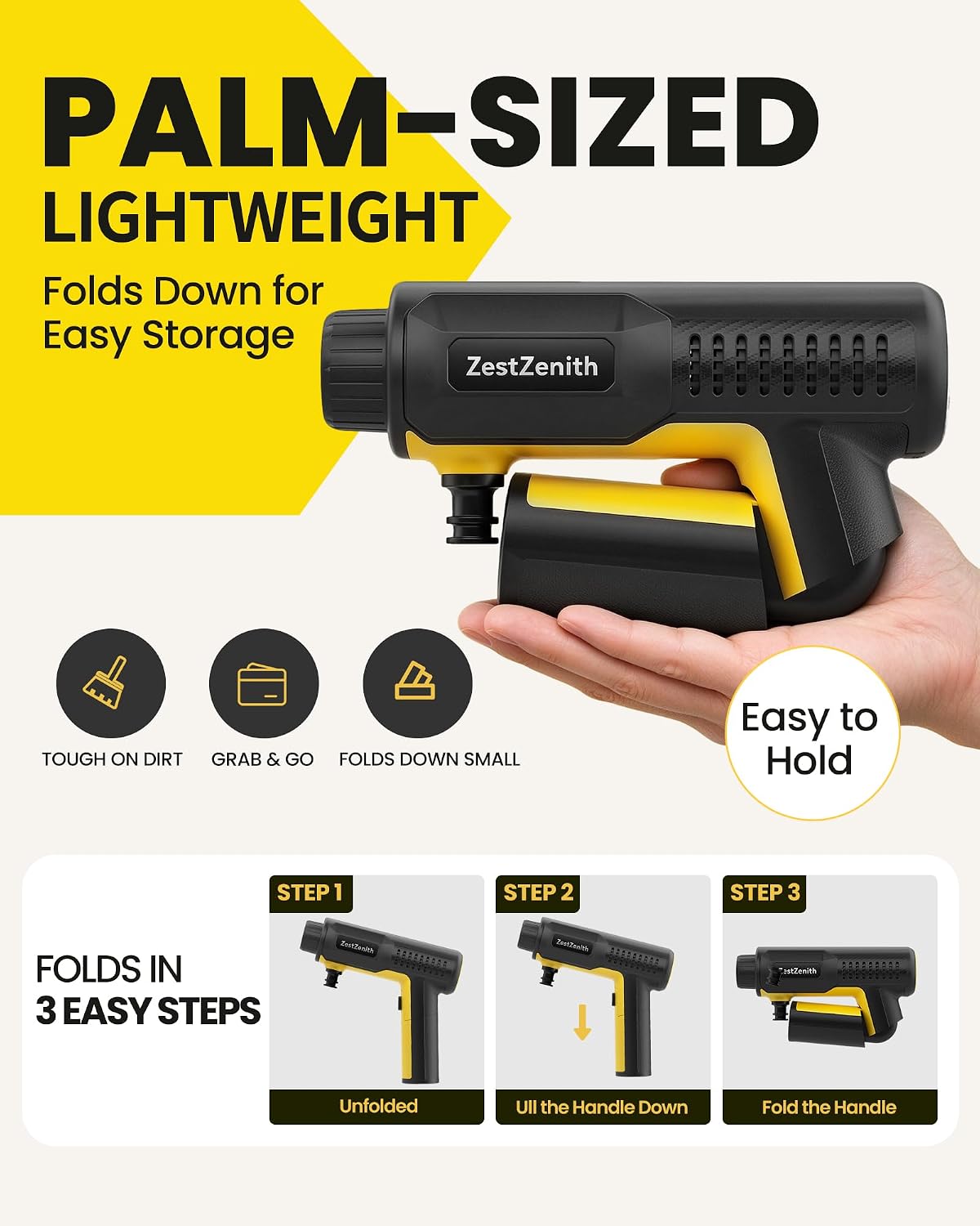 Thumbnail 1 de ZestZenith Foldable Cordless Pressure Washer, 1280 PSI, 5-in-1 Nozzle