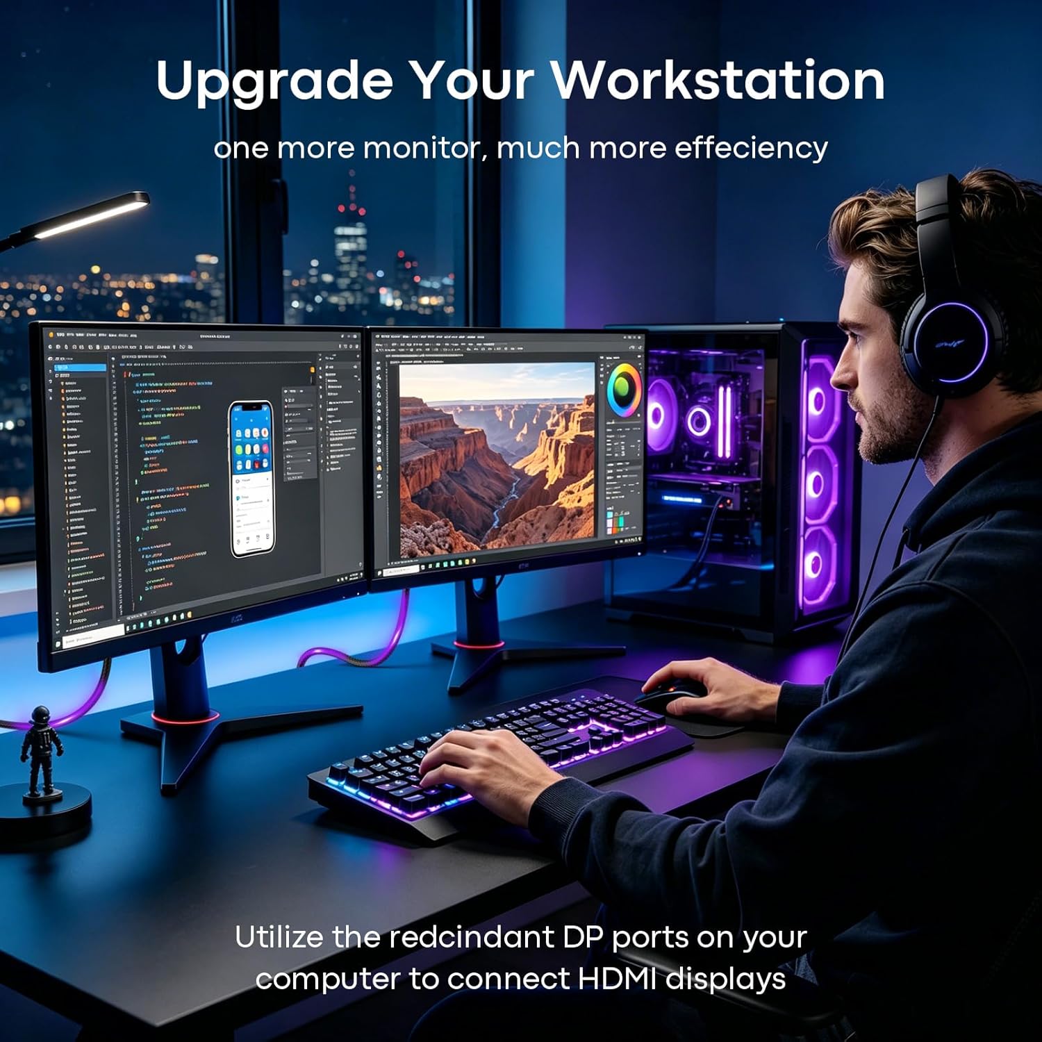 Thumbnail 2 de UANTIN 4K DisplayPort to HDMI Cable 1.8m