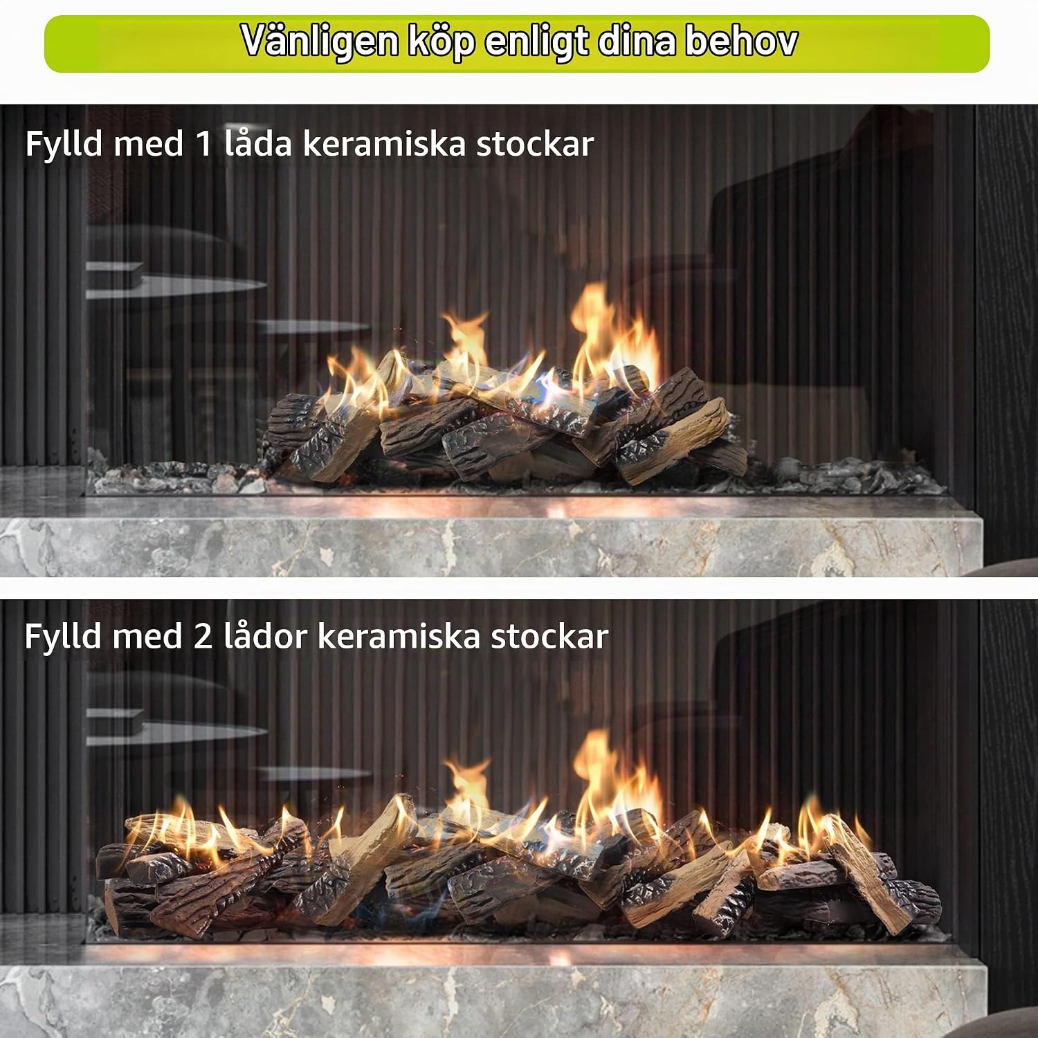 Thumbnail 6 de ART TO REAL CL10 dekorstockar i keramik, 10 delar för gaseldstad