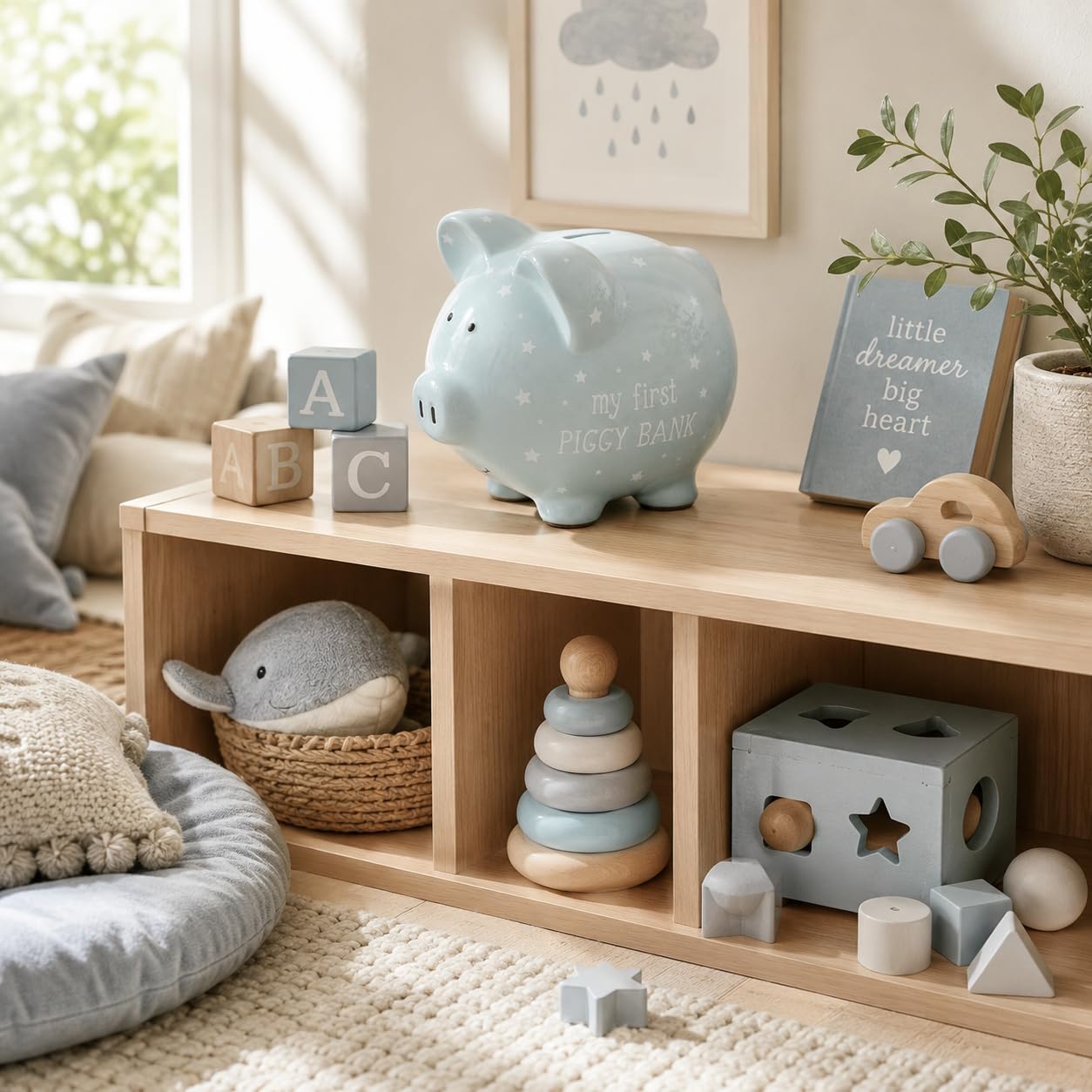 Thumbnail 6 de Kate & Milo Ceramic Piggy Bank, Blue Stars