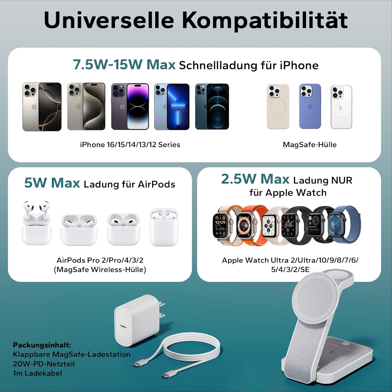 Thumbnail 6 de Eazpower Magsafe Ladestation 3‑in‑1 für iPhone und Apple Watch