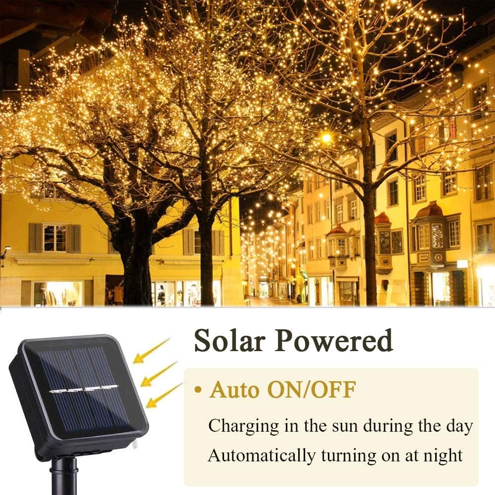 Detalle de iShabao Solar String Lights, 6-Pack, 330 ft, 900 LEDs, 8 Modes