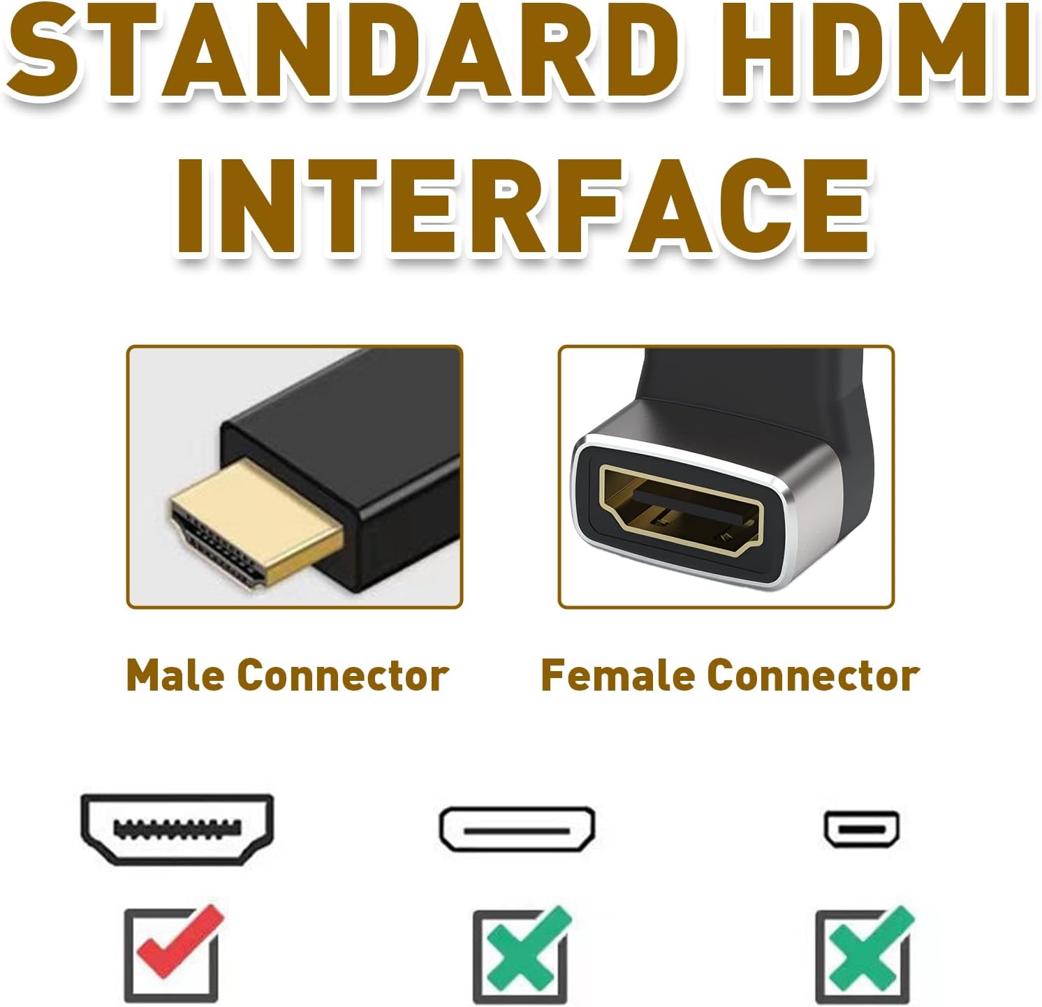 Detalle de Zernavith 2Pcs Right Angle HDMI Adapter 8K | HDMI 2.1 90°/270° Combo