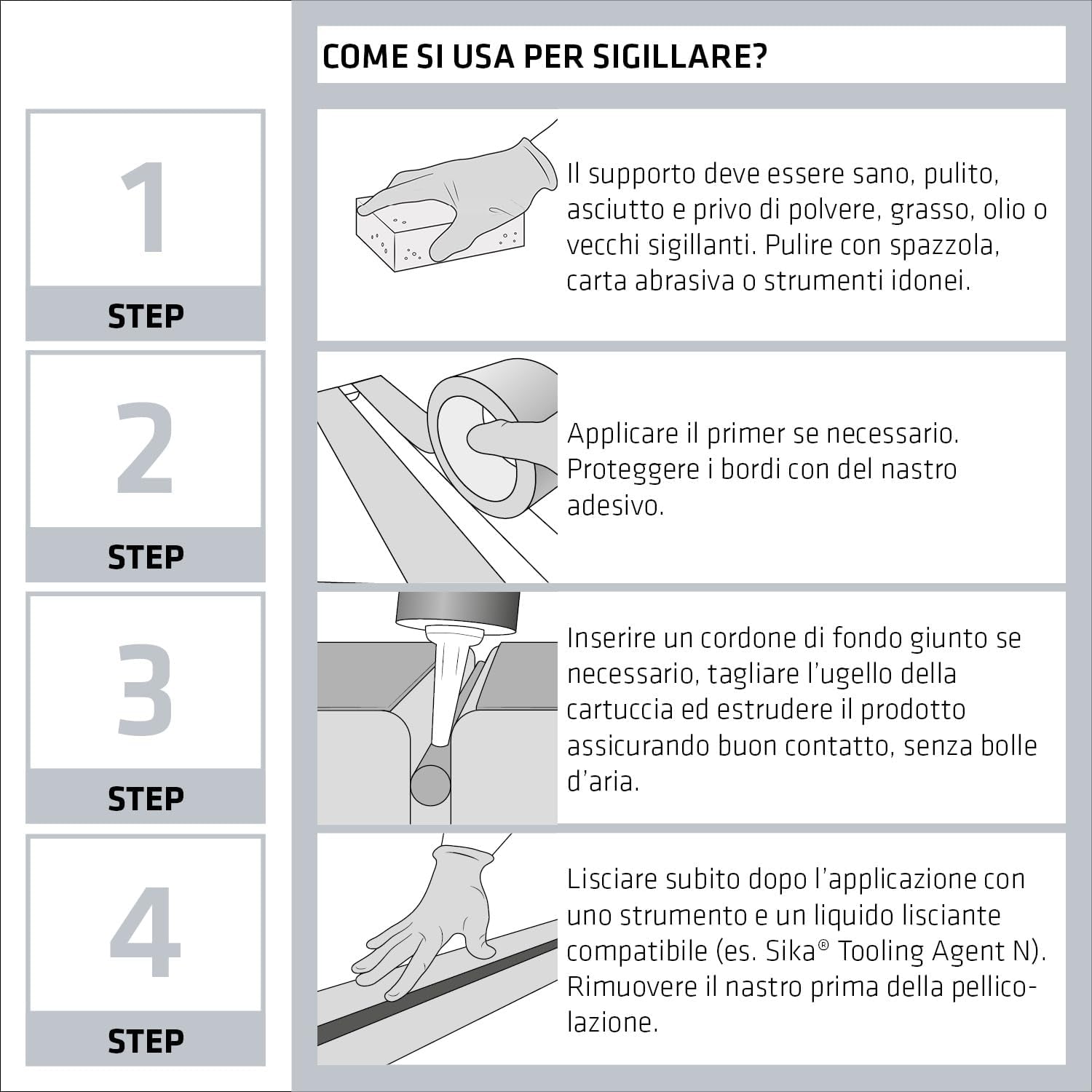Thumbnail 4 de Sikaflex 11 FC Purform Nero – Sigillante adesivo universale 600 ml